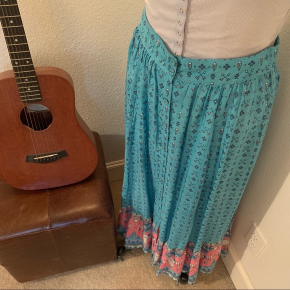 House of Skye Aussie import! Blue and Pink Maxi Skirt - Picture 2 of 9